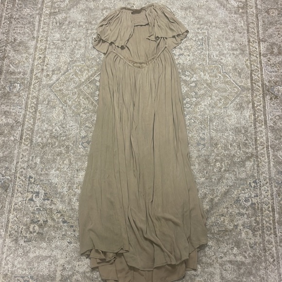 Mustard Seed Boho Strapless Maxi Dress with Side Split and Cutout Back (size m) - Picture 4 of 5